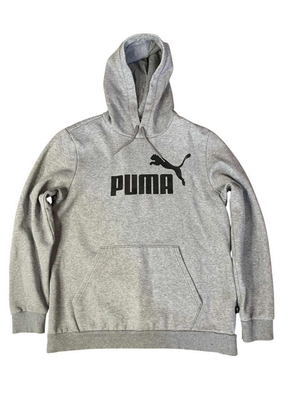 Puma Essentials Big Logo Fleece Hoodie - Heather Grey - Men's Medium